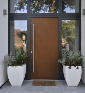 Porte d'entrée bois ligne deco