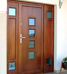 Porte d'entrée bois ligne moderne